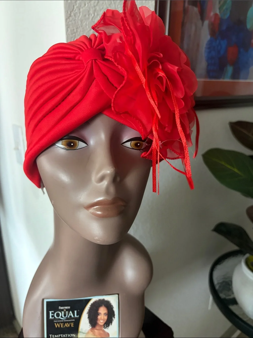 Women’s Red Floral Turban Headwrap
